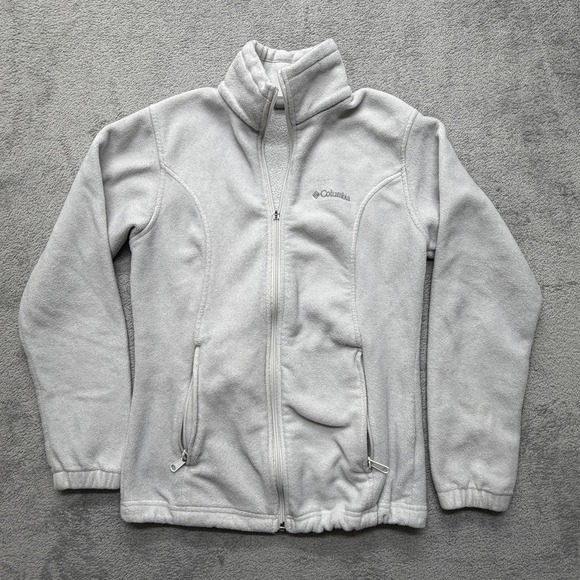 Columbia Jackets & Blazers - Columbia Fleece Jacket Womens Small Gray Full Zip Zip Pockets Soft Hiking‎ Warm